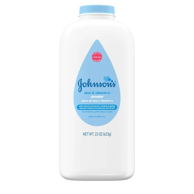 Johnson's Cornstarch Unisex Powder for Baby and Toddler with Aloe & Vitamin E, 22 oz