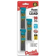 Pentel Super Hi-Polymer Mechanical Pencil Lead Refill (0.7mm) Medium, HB, 30 Pieces per Tube, 3 Tubes per Pack