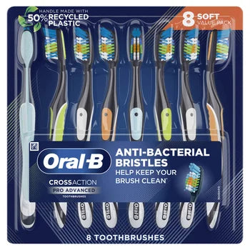 Oral-B CrossAction Advanced Soft Bristle Toothbrush, 8-pack xxxxxCO