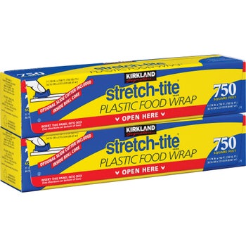 Kirkland Signature Stretch-Tite Plastic Food Wrap, 11 7/8 in x 758 ft, 2-count   xxxxxCO