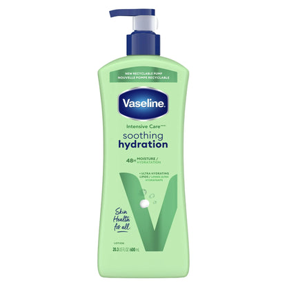 (3 pack) Vaseline Intensive Care Body Lotion Soothing Hydration for Women Dry Skin, 20.3 oz
