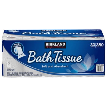 Kirkland Signature Bath Tissue, 2-Ply, 380 Sheets, 30 Rolls   xxxxxCO