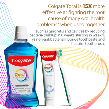 Colgate Total Active Prevention Whitening Toothpaste, Mint, 3 Pack, 5.1 oz