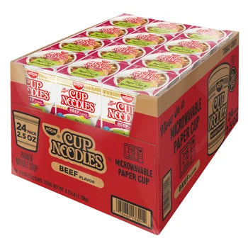 Nissin Cup Noodles, Beef, 2.5 oz, 24-count   xxxxxCO