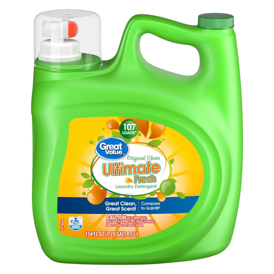 Great Value Ultimate Fresh Laundry Detergent, Original Clean, 154 fl oz