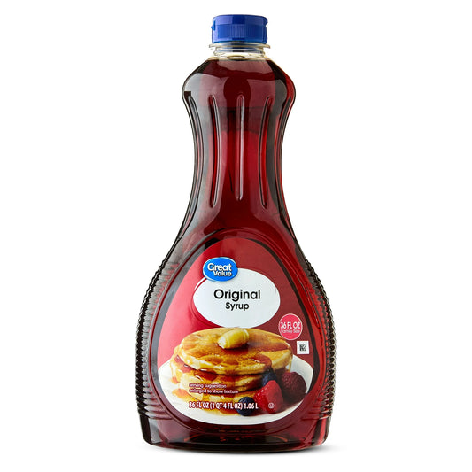 Great Value Original Syrup, Family Size, 36 fl oz