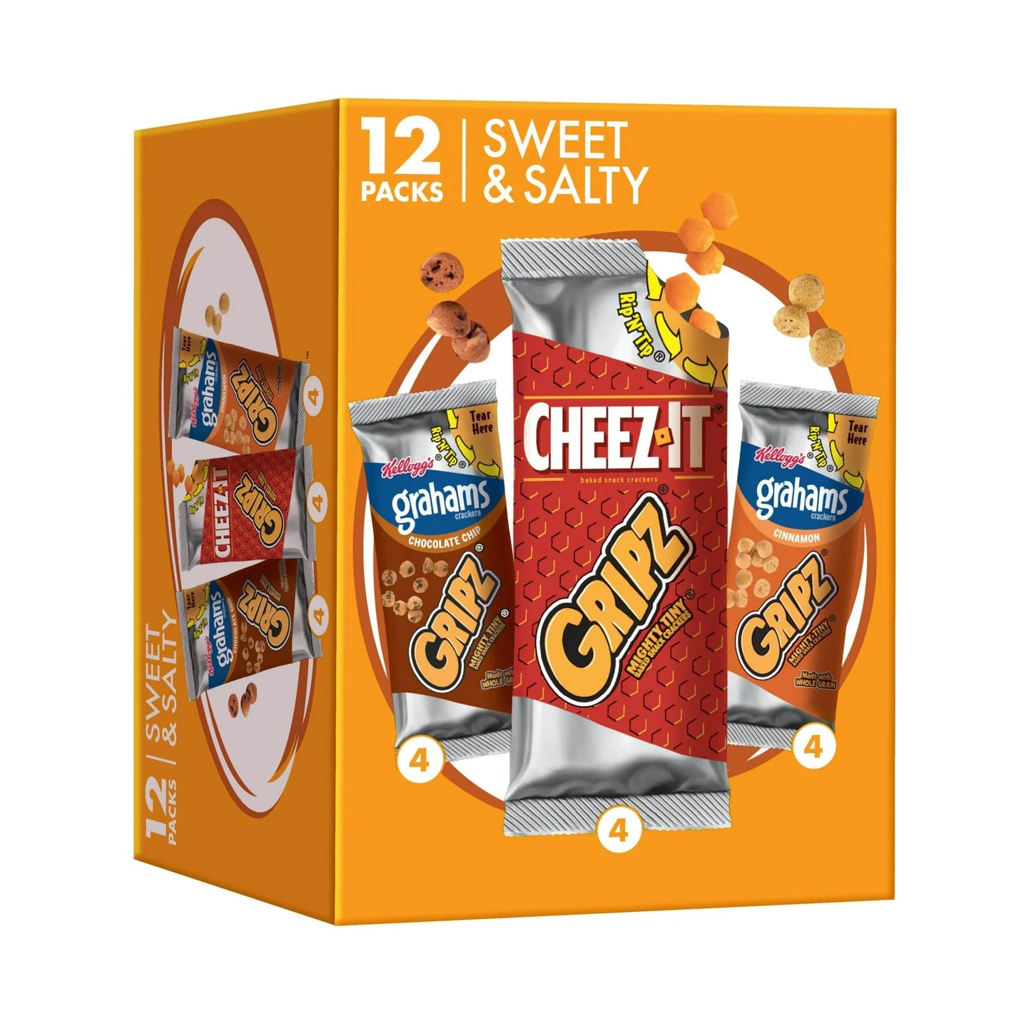 Kellogg's Gripz Variety Pack Tiny Baked Snack Crackers, Lunch Snacks, 12 Count