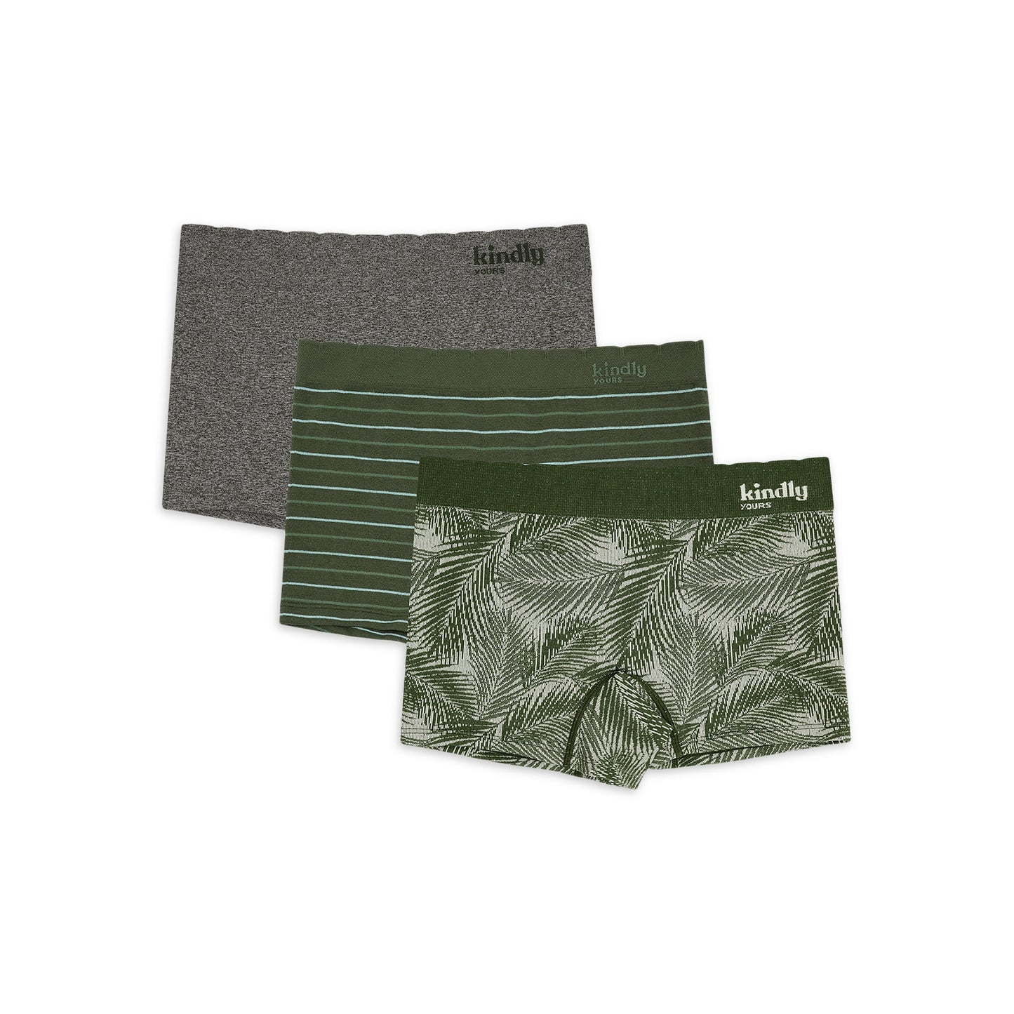 Kindly Yours Women's Sustainable Seamless Boyshort Underwear, 3-Pack, Sizes XS to XXXL