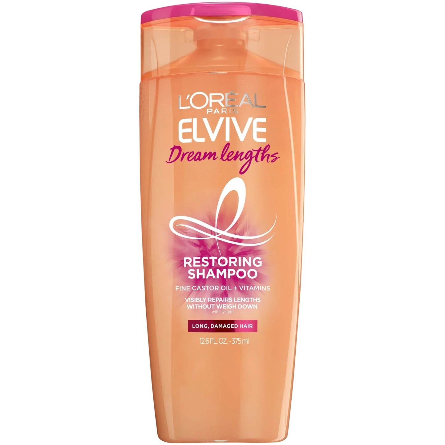 L'Oreal Paris Elvive Dream Lengths Damaged Hair Repairing Shampoo, Squeeze, 12.6 fl oz