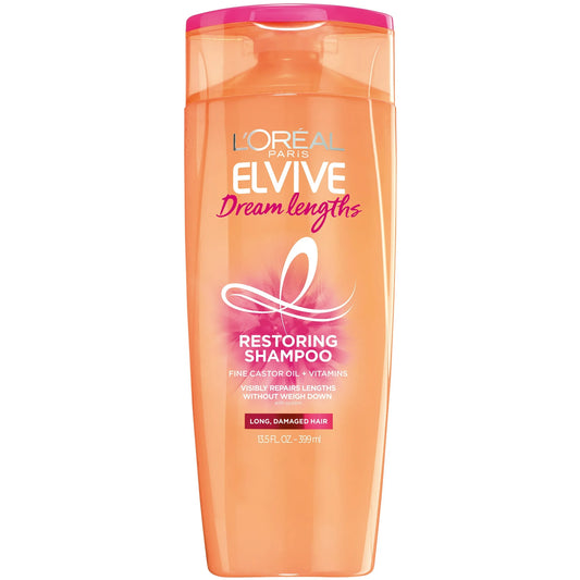 L'Oreal Paris Elvive Dream Lengths Restoring, Strengthening and Split End Repair, Shampoo, Damaged Hair, 13.5 fl oz