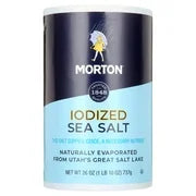 Morton All-Purpose Iodized Sea Salt 26 Ounce Pour Spout