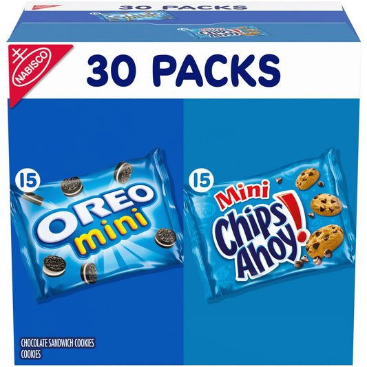 Nabisco Crowd Favorites Cookie Variety Pack, CHIPS AHOY! Mini & OREO Mini, 30 Snack Packs