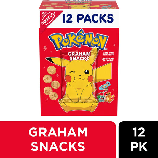 Nabisco Pokemon Graham Snacks, Graham Cracker Snack Cookies, 12 Pack