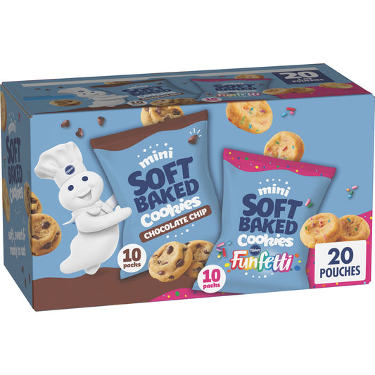 Pillsbury Chocolate Chip and Funfetti Mini Soft Baked Cookies 20 Count