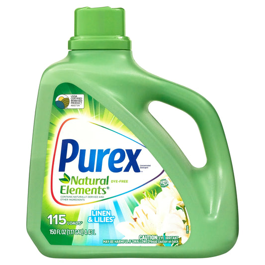 Purex Liquid Laundry Detergent, Natural Elements Linen & Lilies, 150 Fluid Ounces, 115 Loads