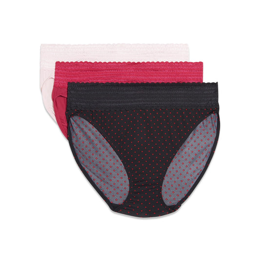 Warners® Blissful Benefits Dig-Free Comfort Waistband with Lace Microfiber Hi-Cut 3-Pack 5109W